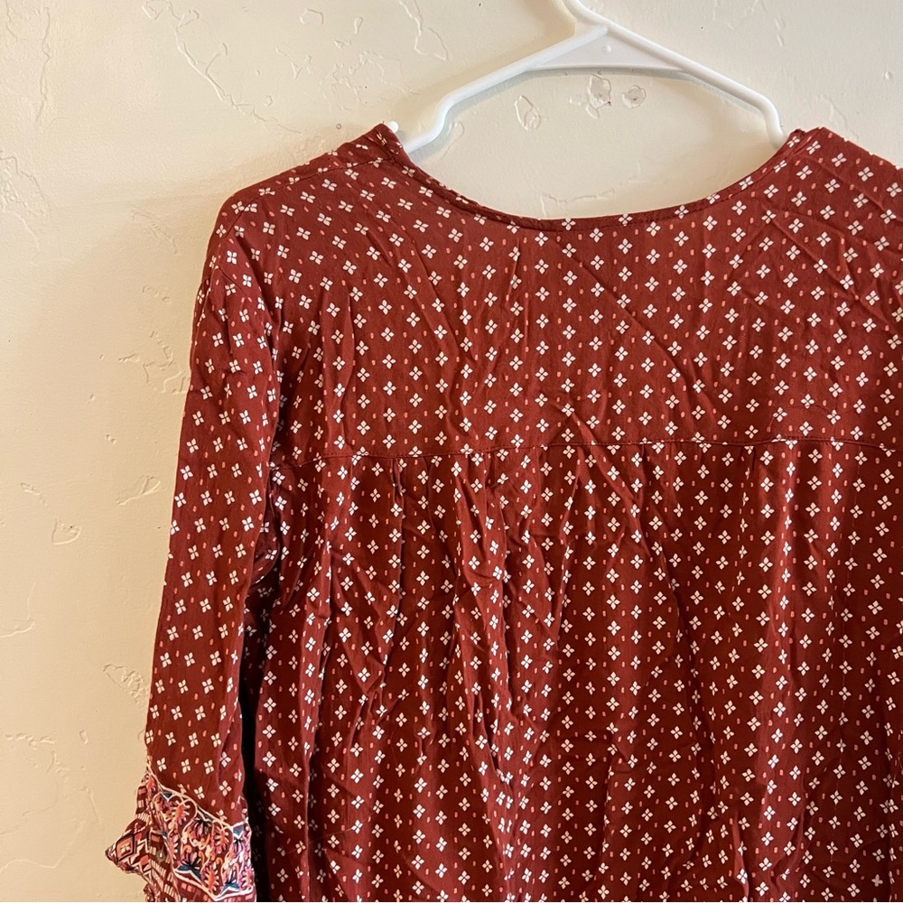 Angie Rust Red Boho Duster Kimono - Picture 6 of 9